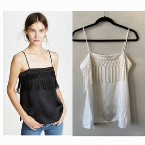 Cami NYC-Off White Fringe Silk Cami (Medium)